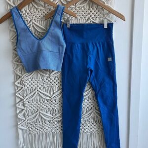 Adorable Cream Yoga Striped Top/Solid Bottoms Set